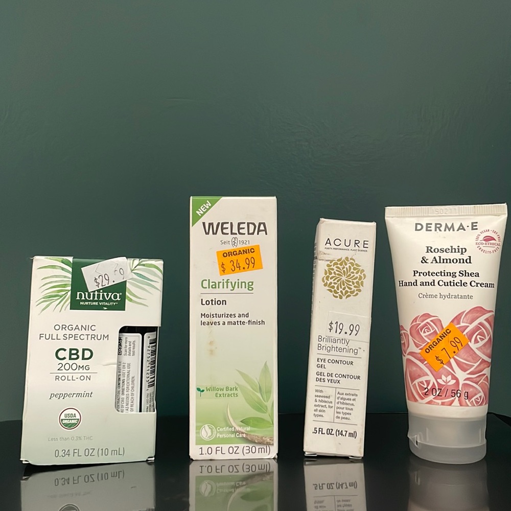 CBD roll on / Clarifying Lotion for Face / Eye Contour Gel / Hand Lotion